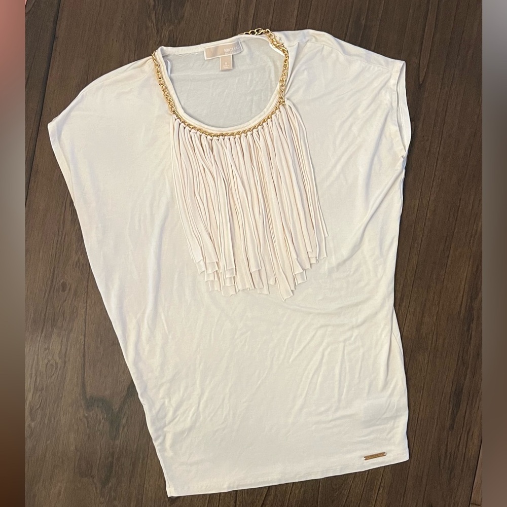 Fringe Cream Michael Kors Top, Size Small